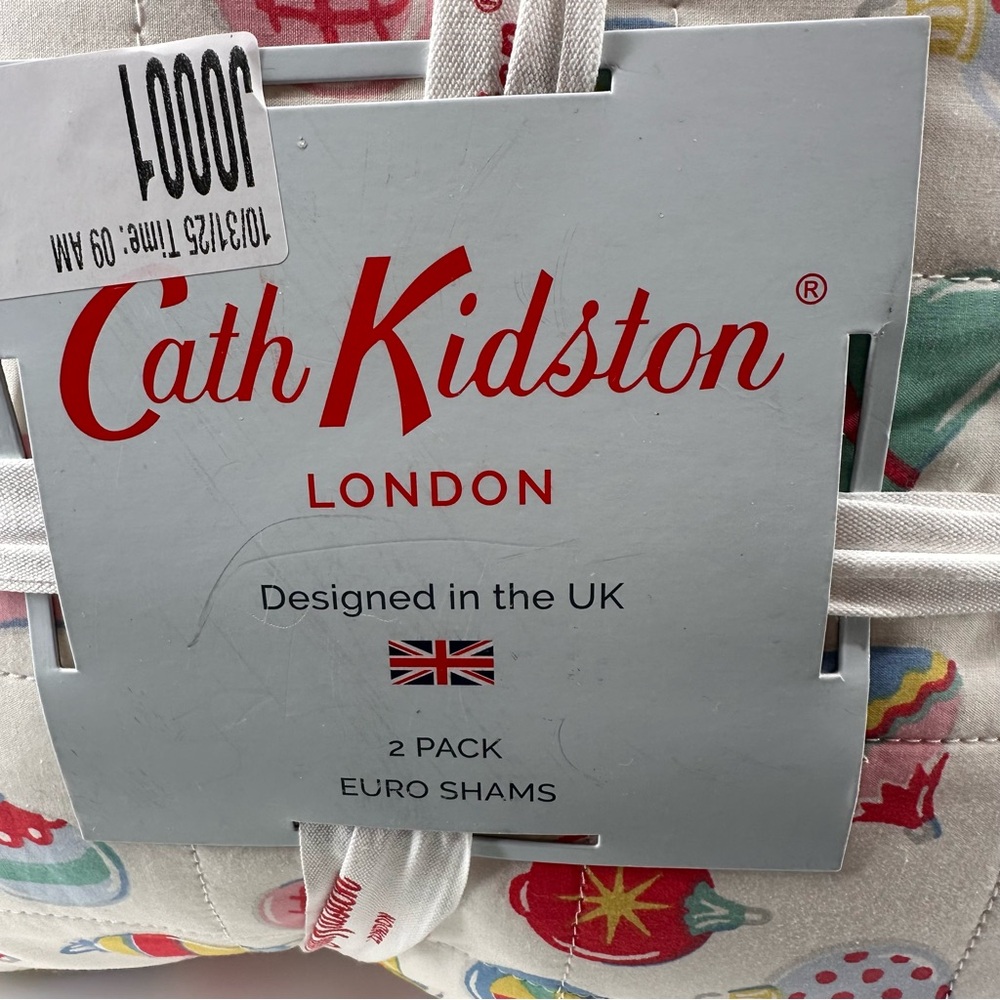 Cath Kidston London  2‎ Christmas Baubles Pastel Euro Shams new - Picture 2 of 4